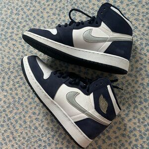 Navy and Silver Air Jordan 1’s